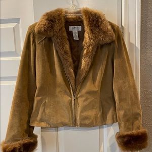 Beautiful real leather jacket with removable fur inset. Excellent condition!